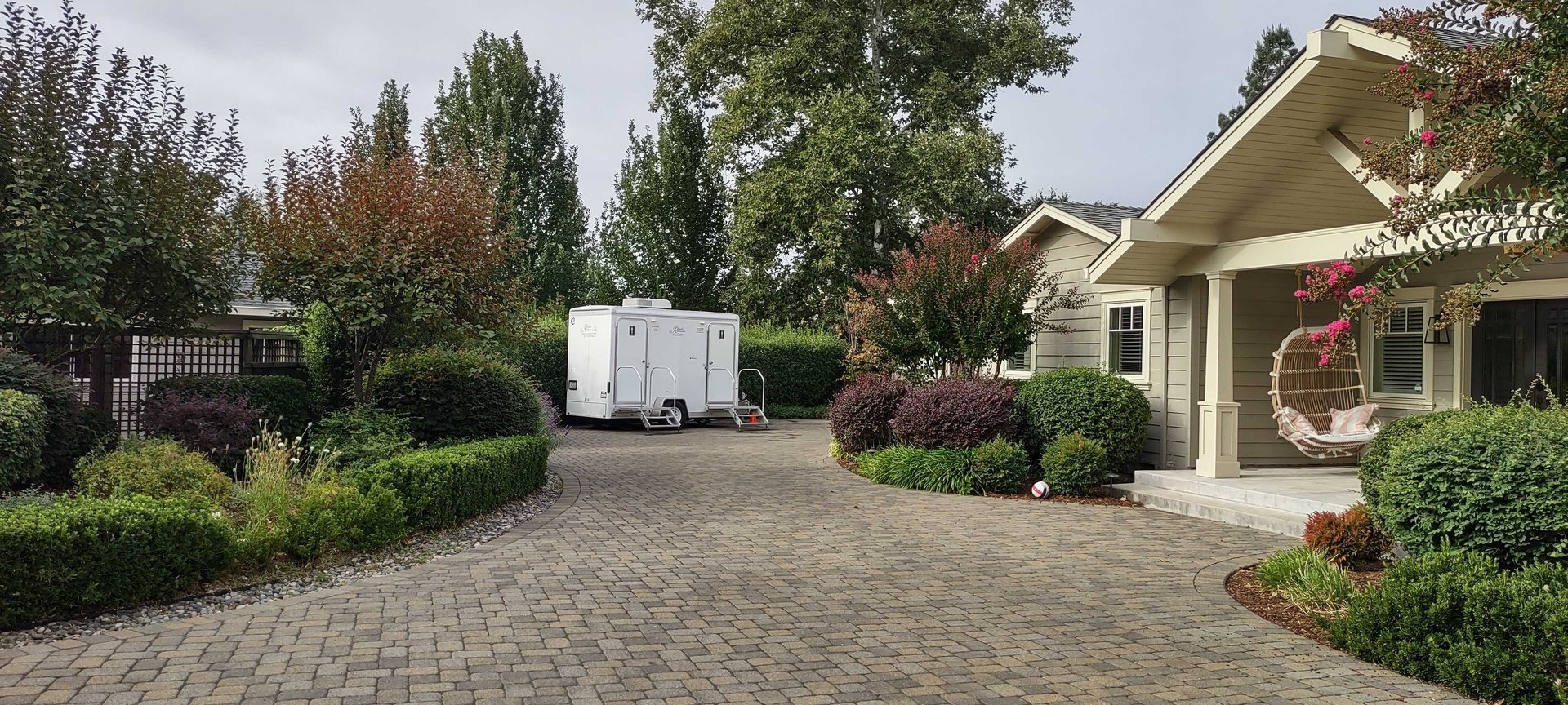 2 Stall Restroom trailer at residential party