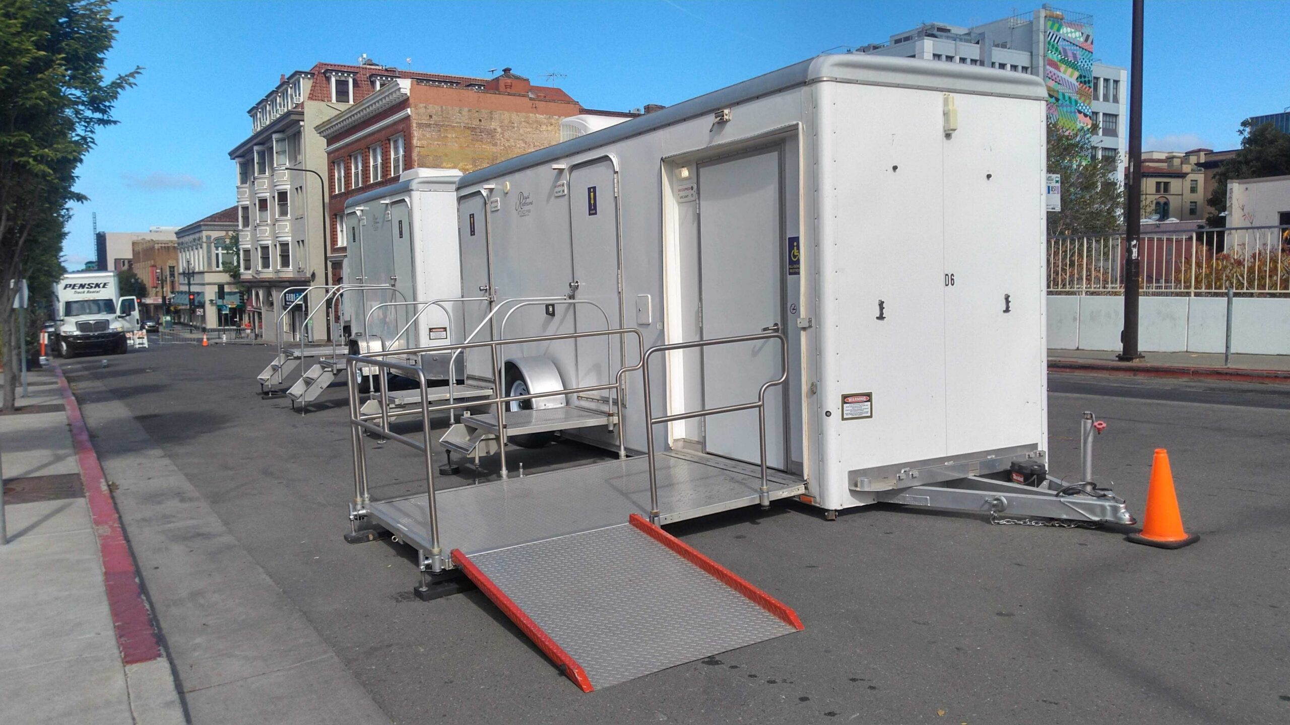 ADA + 2 Stall restroom trailer exterior at event site