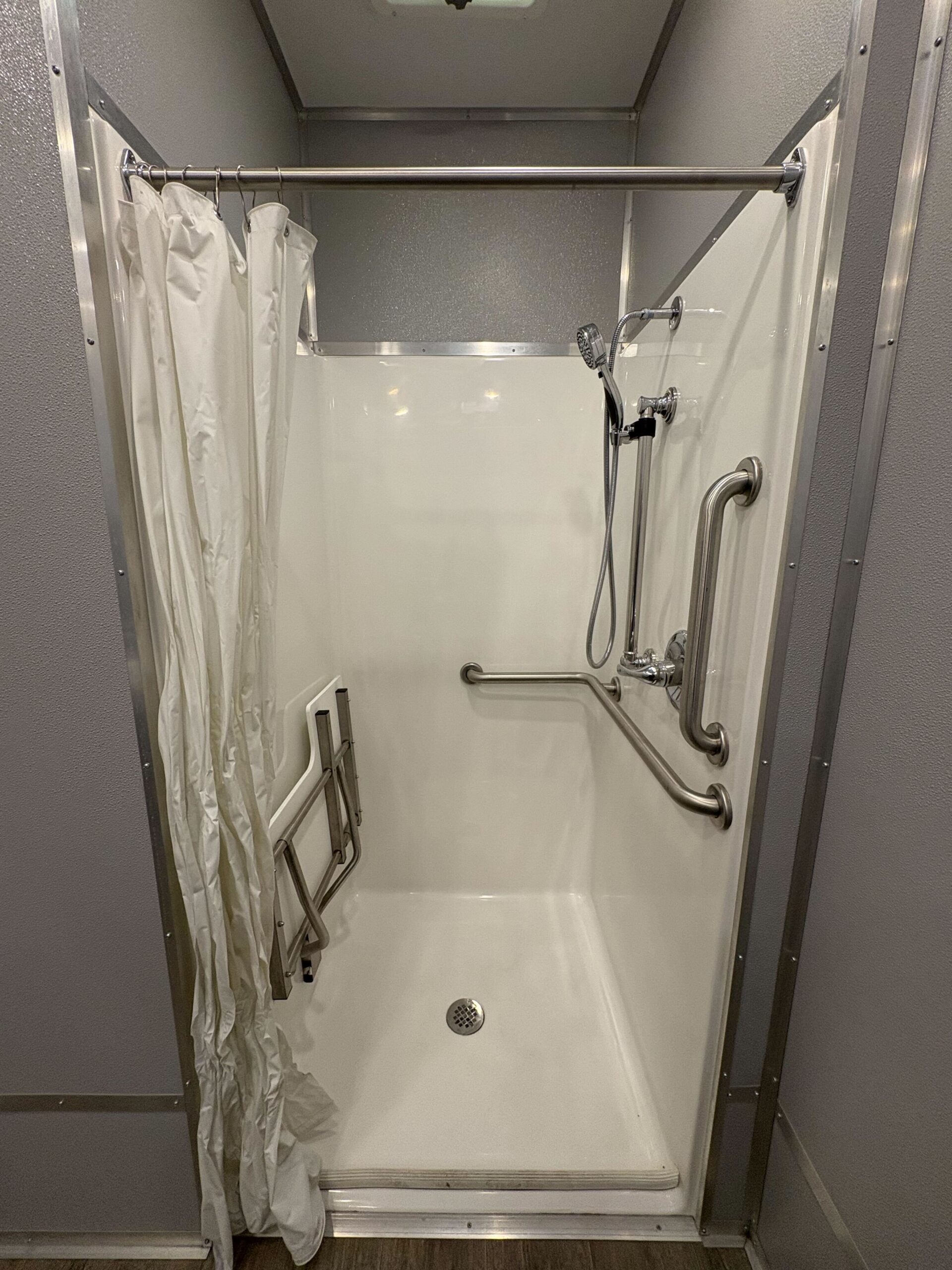 ADA + 2 Stall with ADA Shower trailer — interior detail