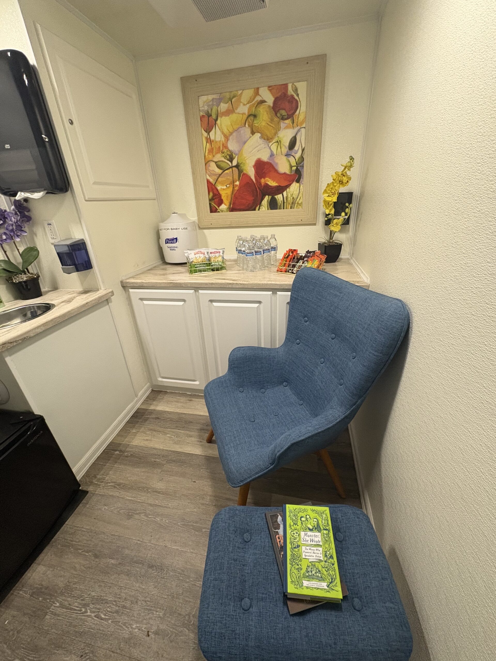 Mother’s Room / Retreat trailer interior vanity / sink area