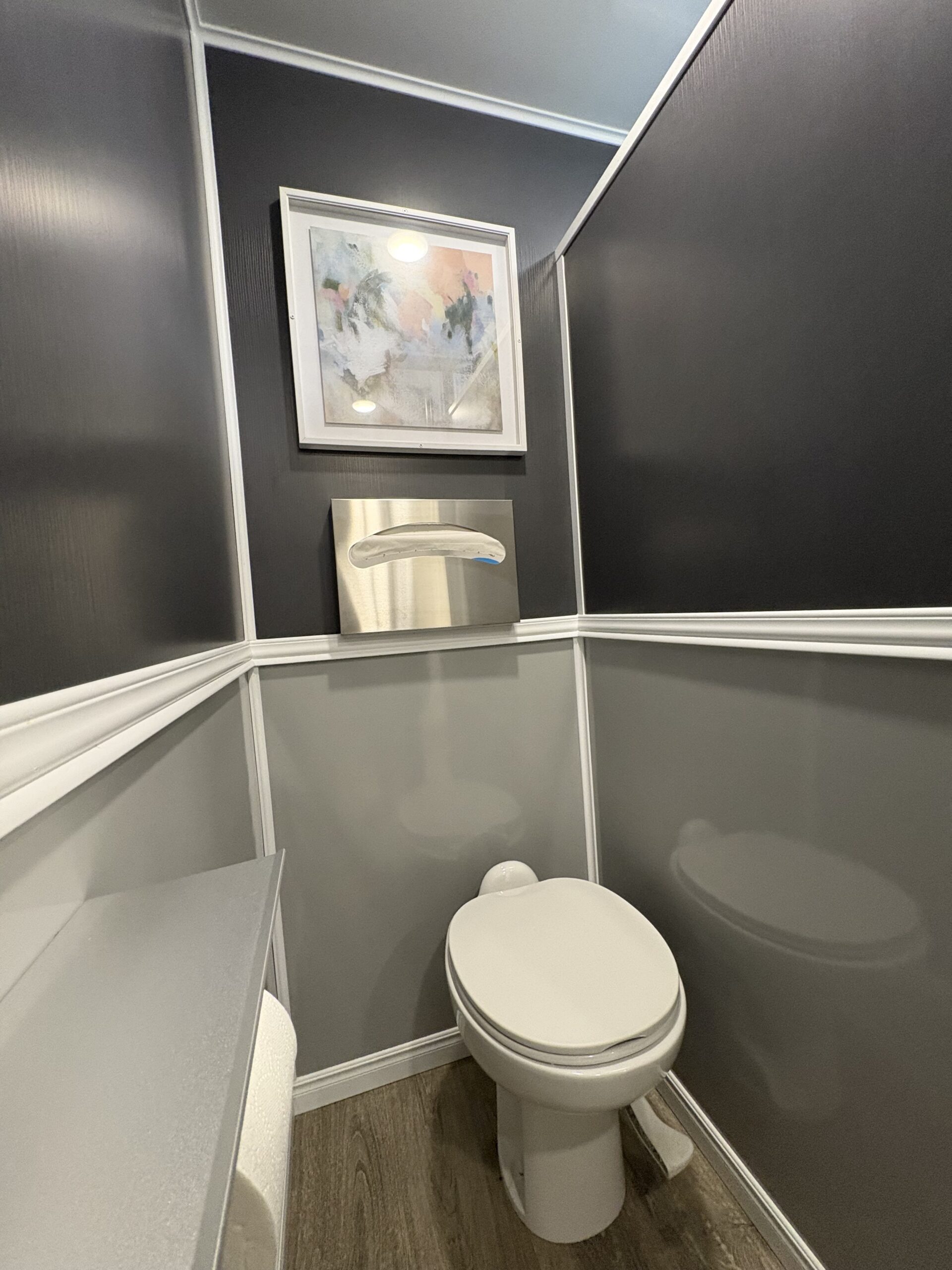 Ten Stall Cottage restroom trailer interior vanity close-up