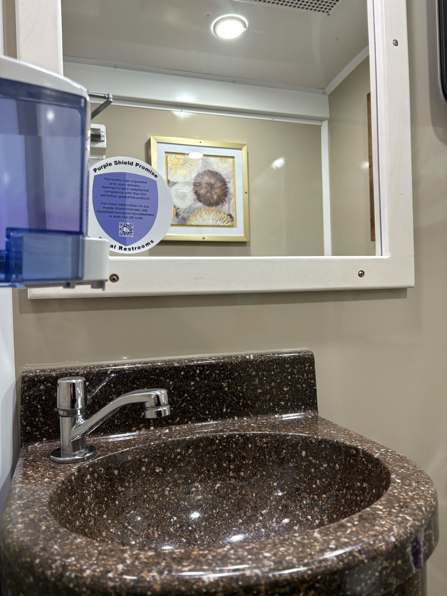 Single Stall restroom trailer interior showing finishes and layout