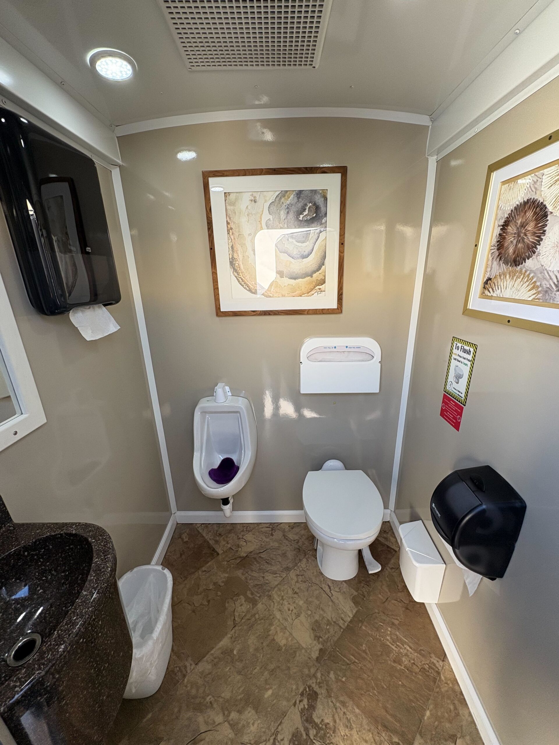 Single Stall restroom trailer interior detail