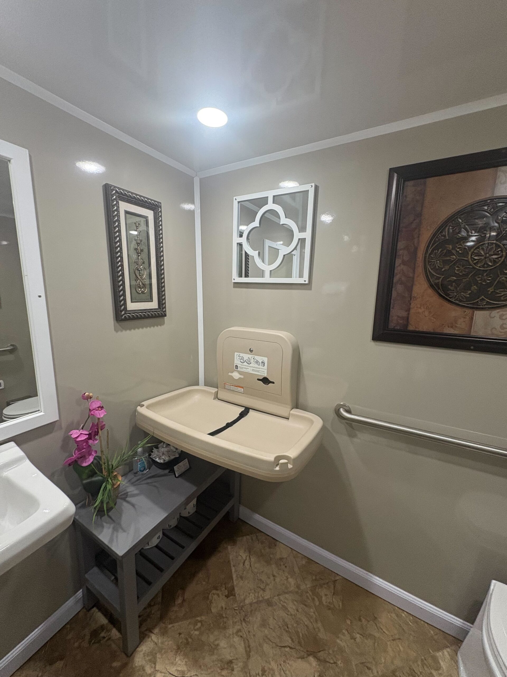 ADA restroom sink and mirror detail