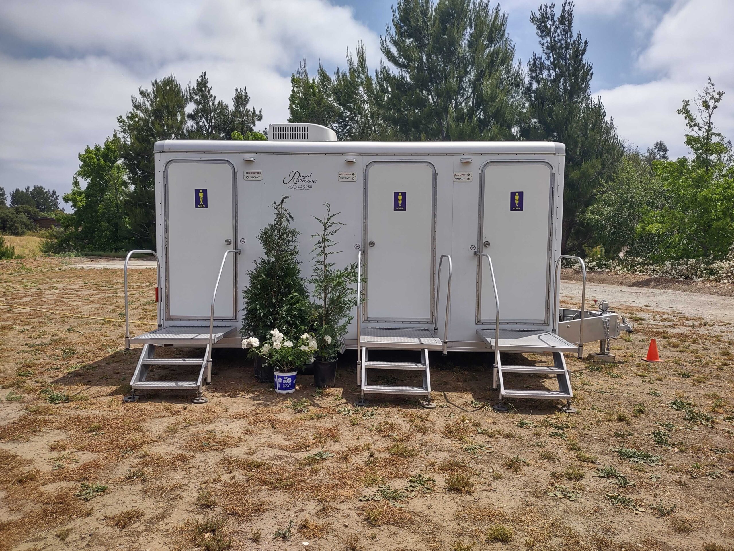 Three Stall restroom trailer interior finishes and fixtures