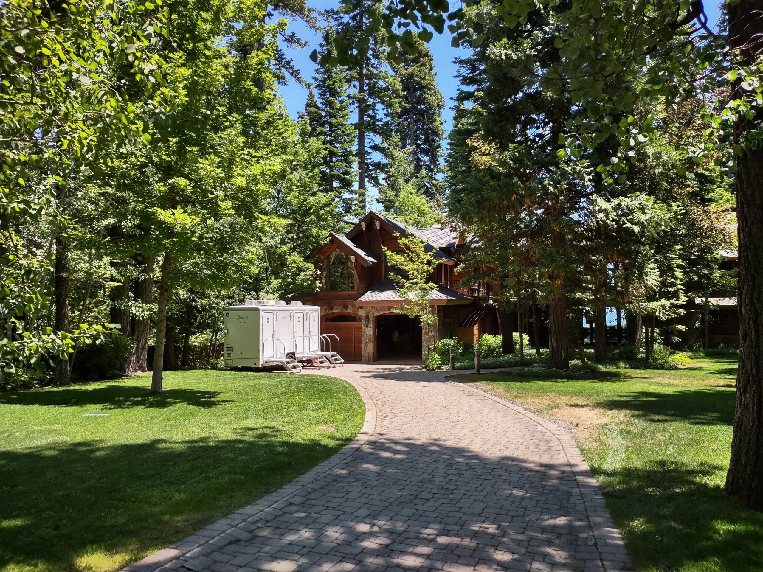 Three Stall restroom trailer interior detail