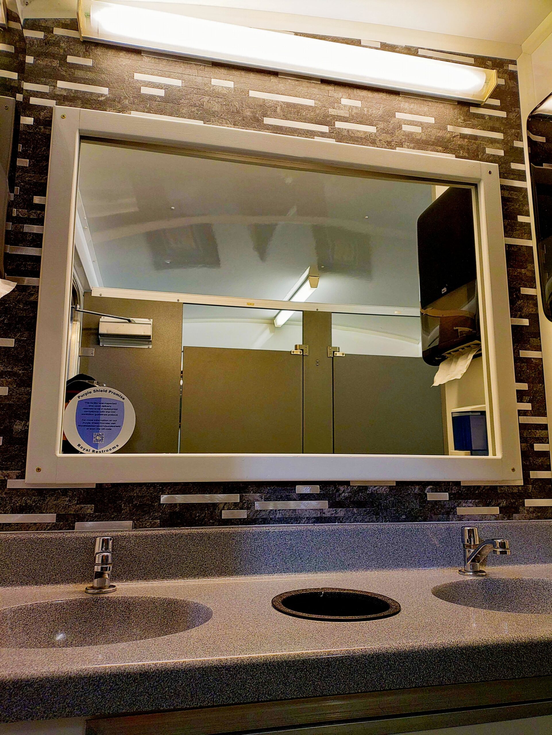 Ten Stall restroom trailer interior detail