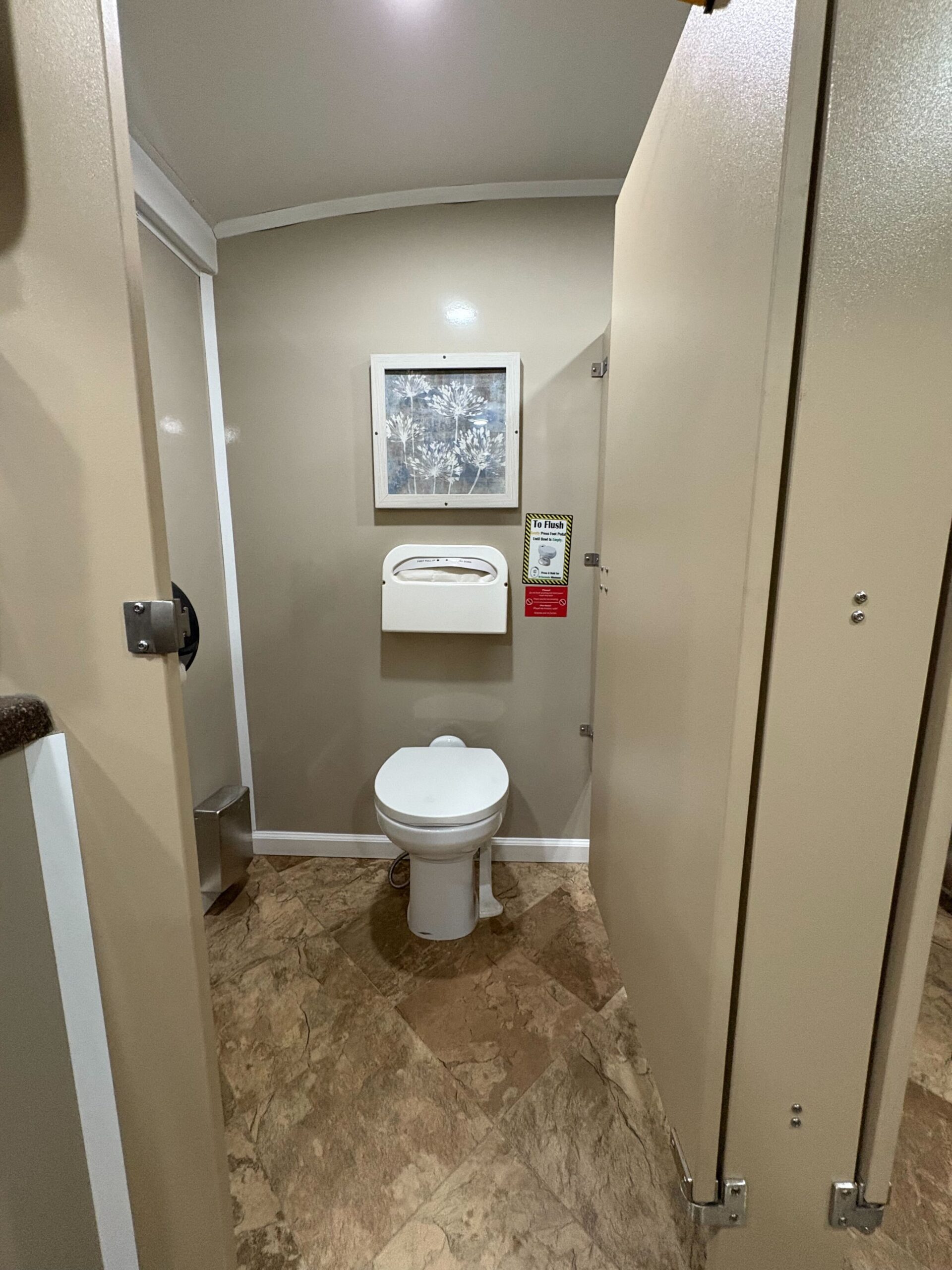 Signature Ten Stall restroom trailer interior overview