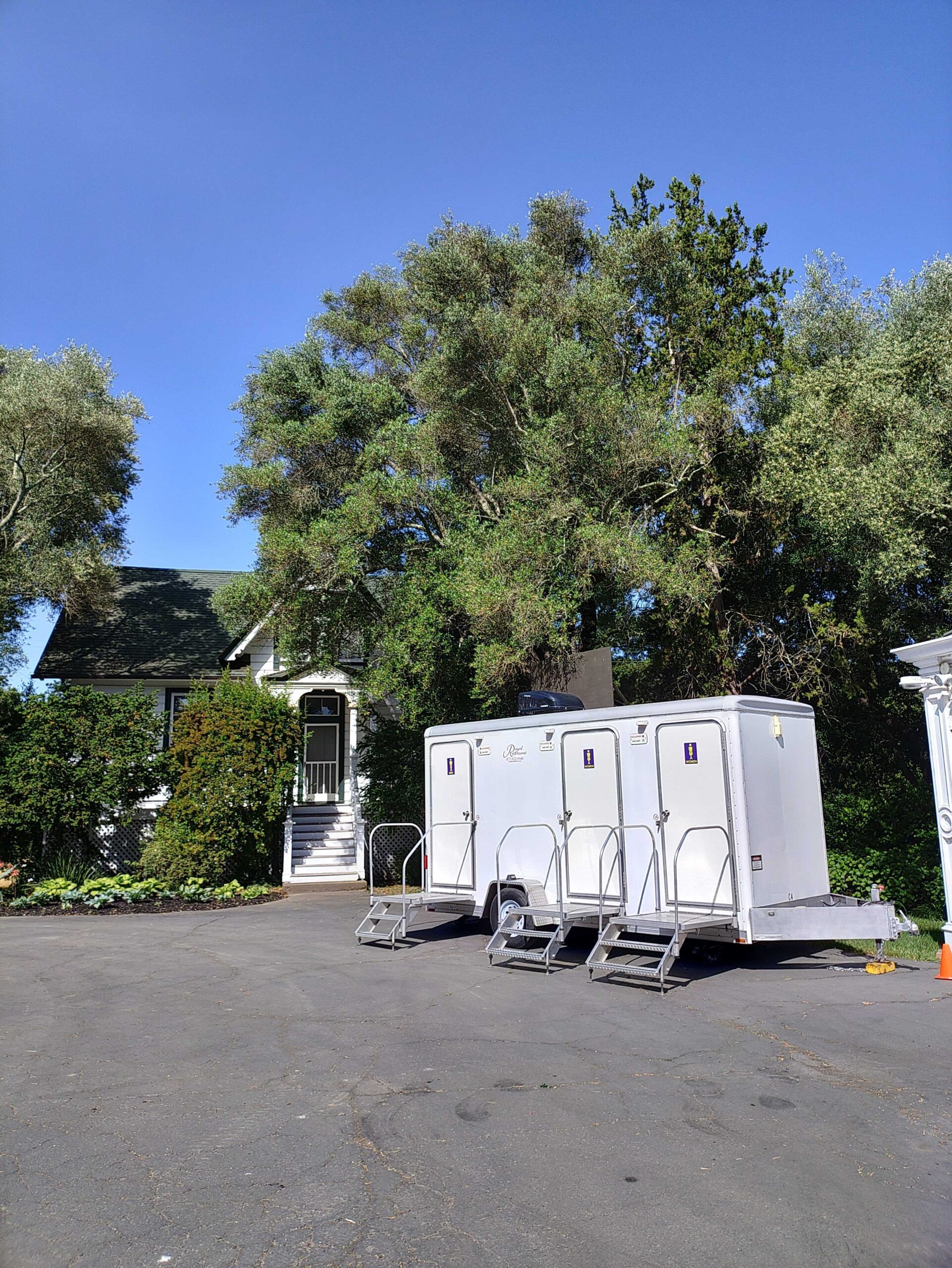 Three Stall restroom trailer interior vanity detail