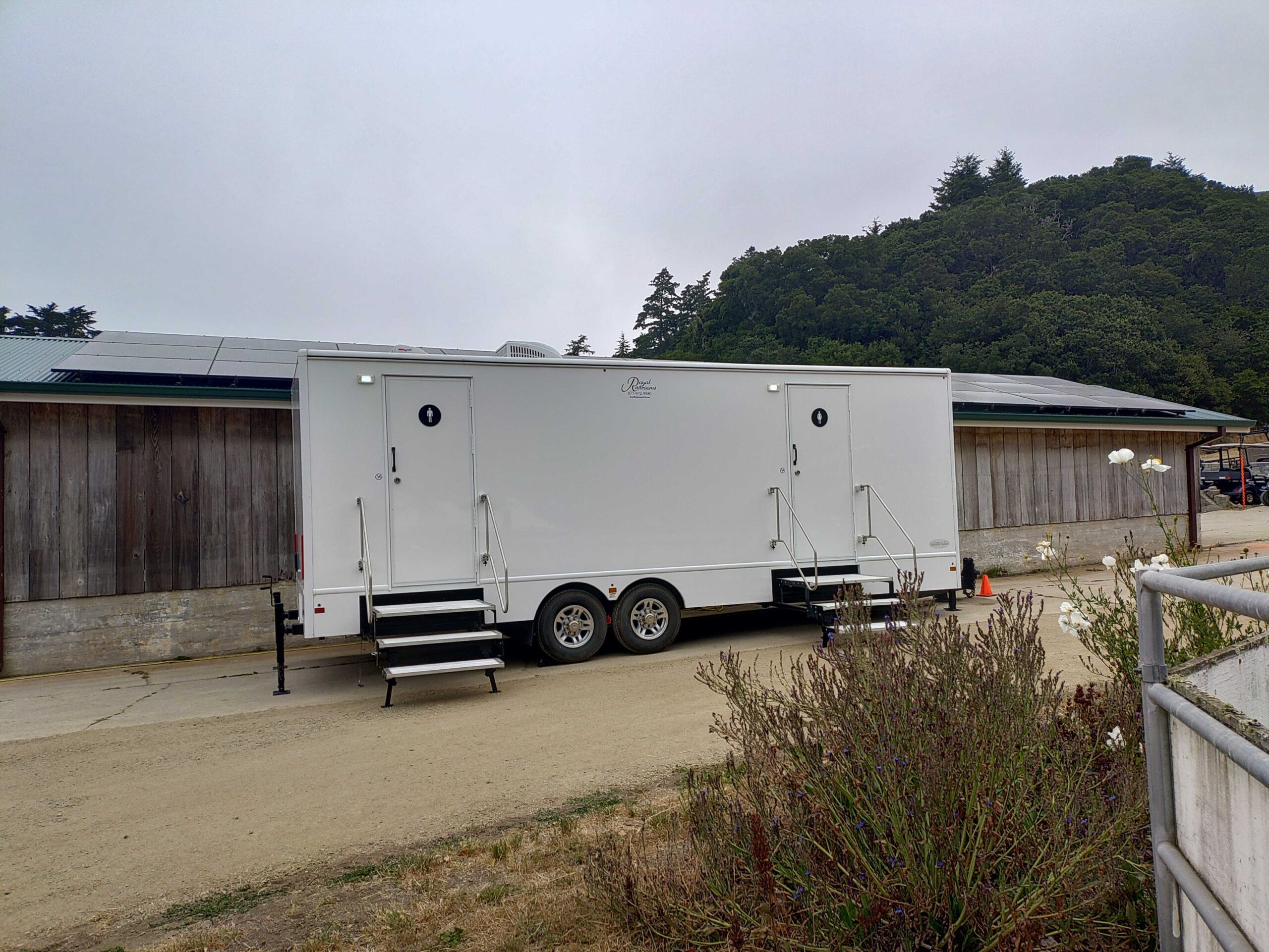 Ten Stall Cottage restroom trailer exterior at event site