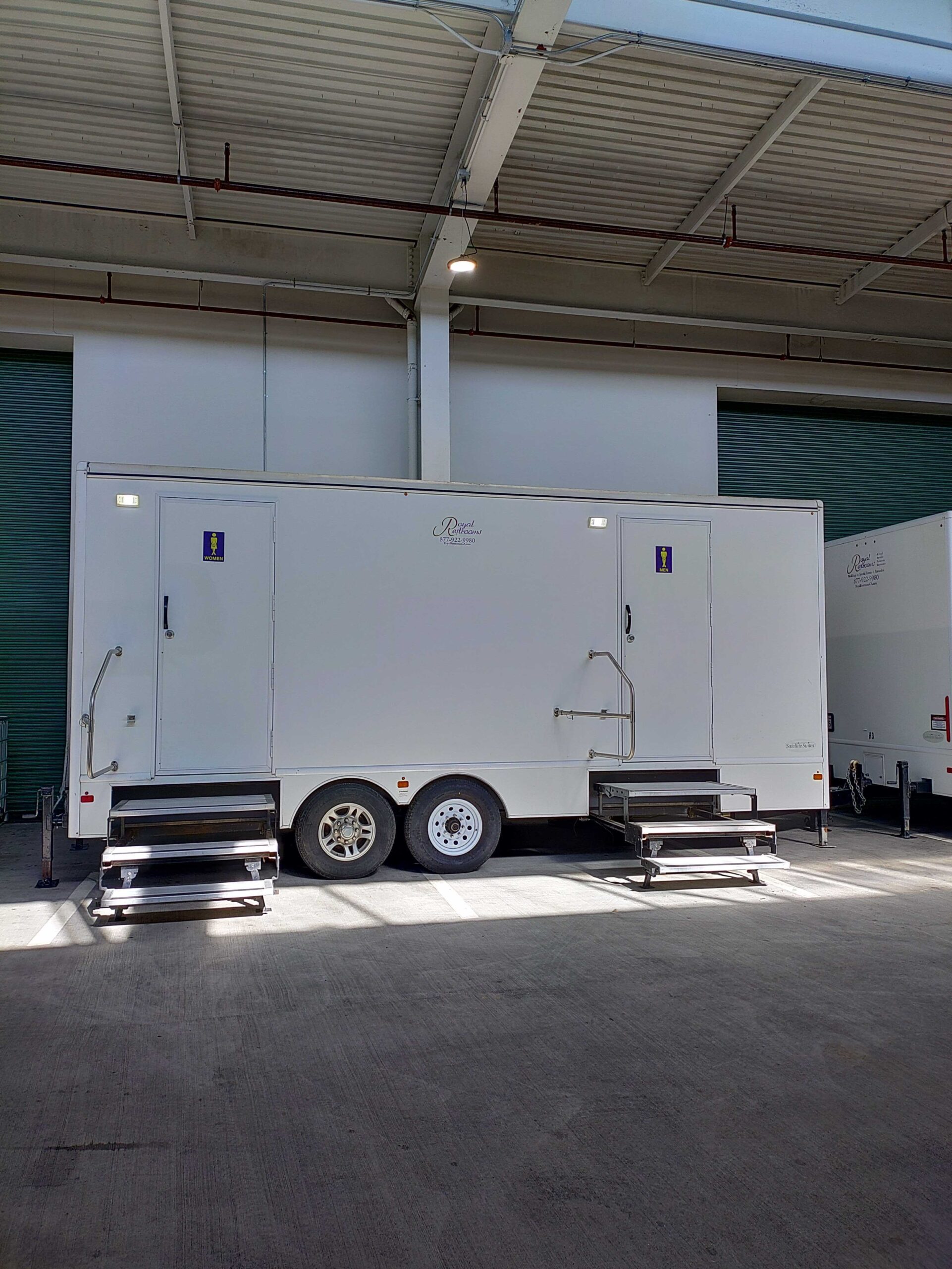 Eight Stall restroom trailer exterior at venue