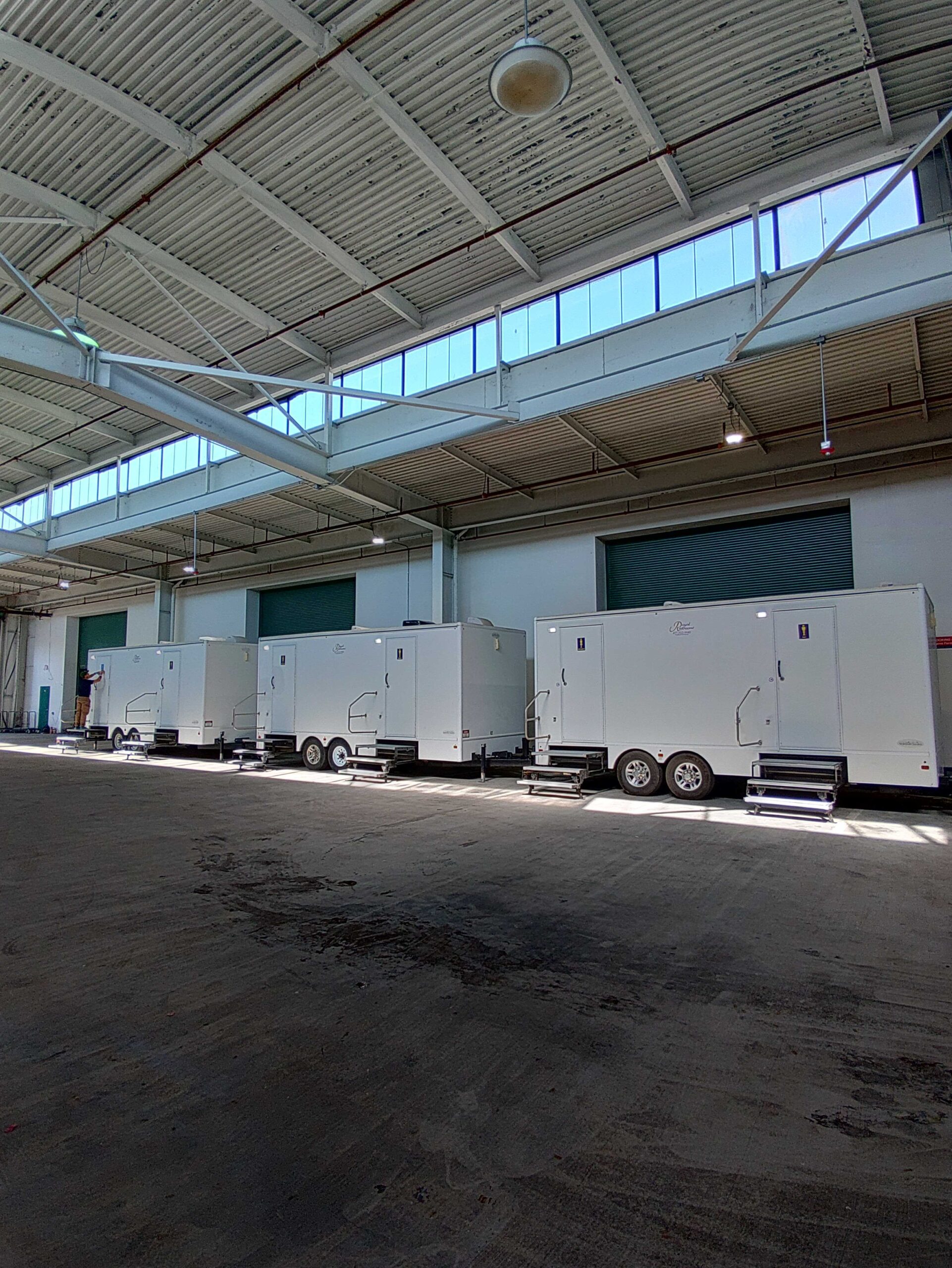 Eight Stall restroom trailer exterior side view