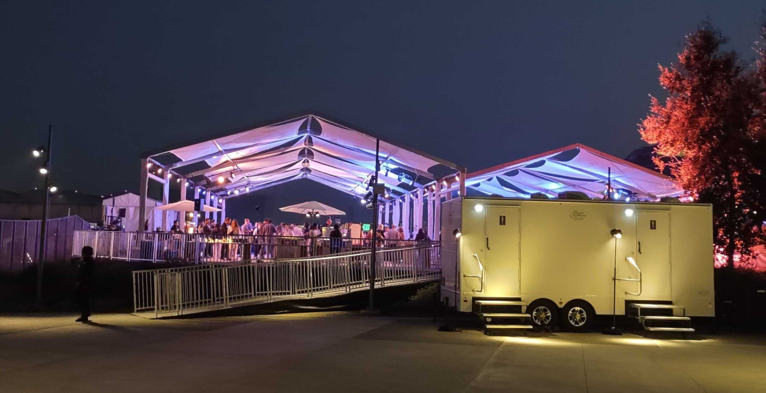 Eight Stall restroom trailer exterior cottage style