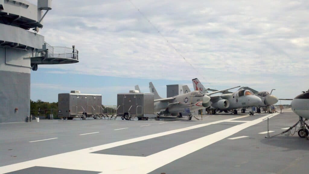 Portable Restroom Trailers for Military Training Camps & Government Projects